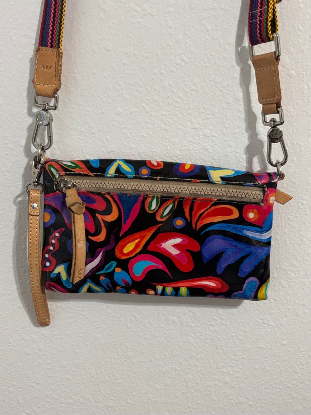Multicolor Paisley Crossbody Bag - Vibrant Black - Picture 5 of 7